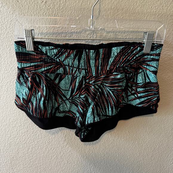 Lululemon Surf Short II Palm Lace Tofino Teal Grapefruit / Black Size 4 - Picture 2 of 4